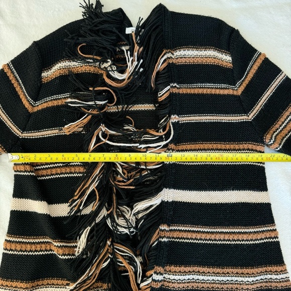 Johnny Was Ada Striped Open Front Alpaca Wool Blend Cardigan Sweater Size S - Picture 9 of 14